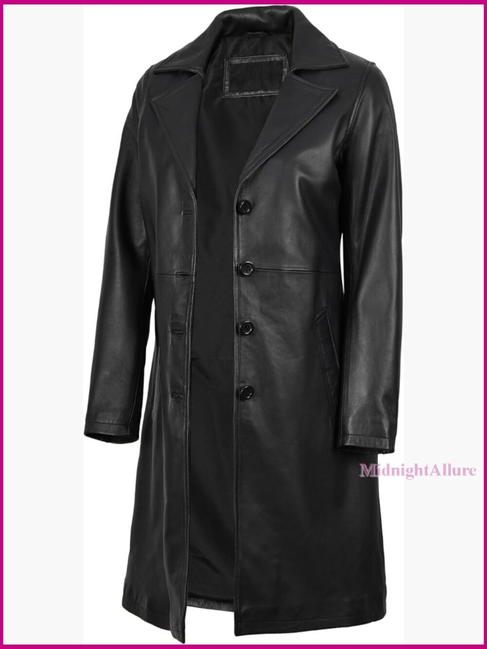 Real Lambskin Leather Car Coat, Regular Fit, Button Closure, Side Pockets